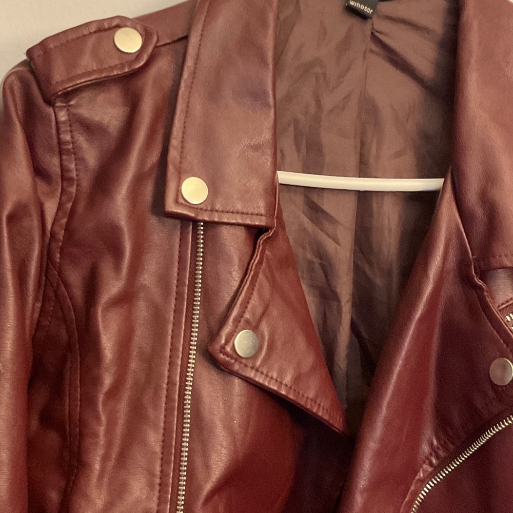 Windsor Deep Maroon Leather Jacket - image 4